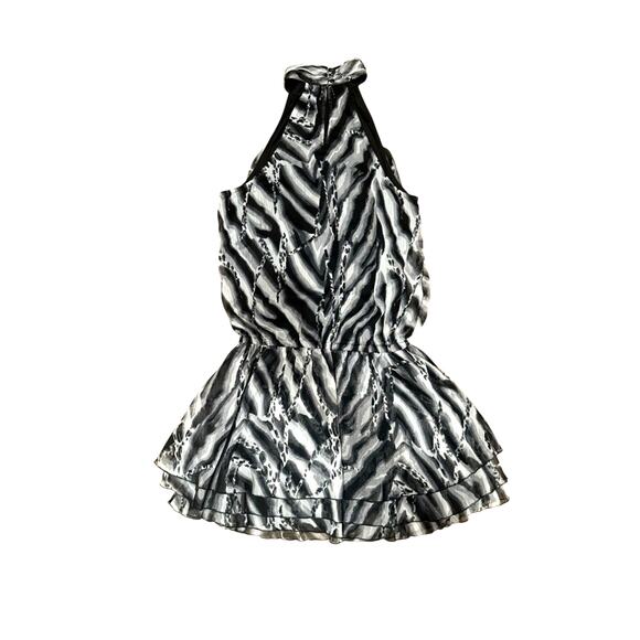 Venus 8 high neck dress Gatsby Zebra print Drop waist Cocktail Party maximalism - Picture 3 of 5